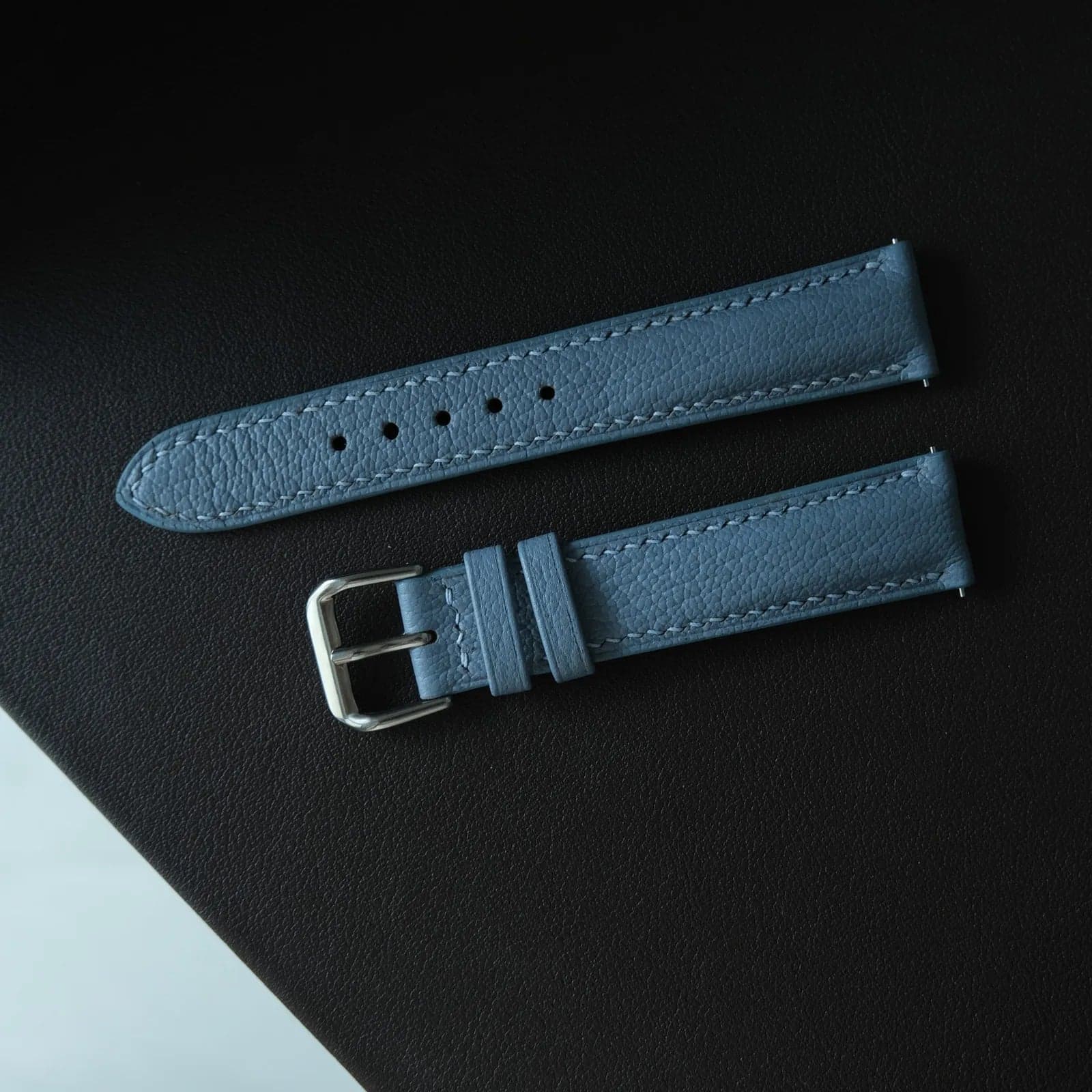 Blue Calf Leather Watch Strap