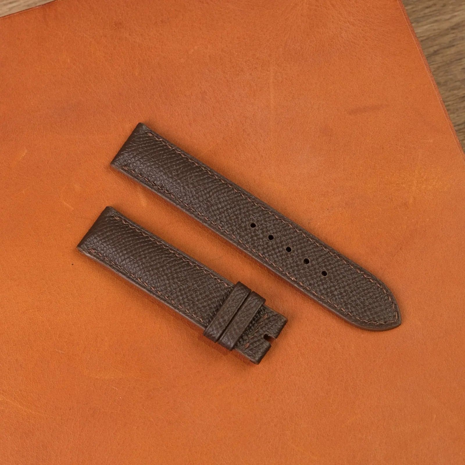 Dark Brown Epsom Calf Leather Watch Strap