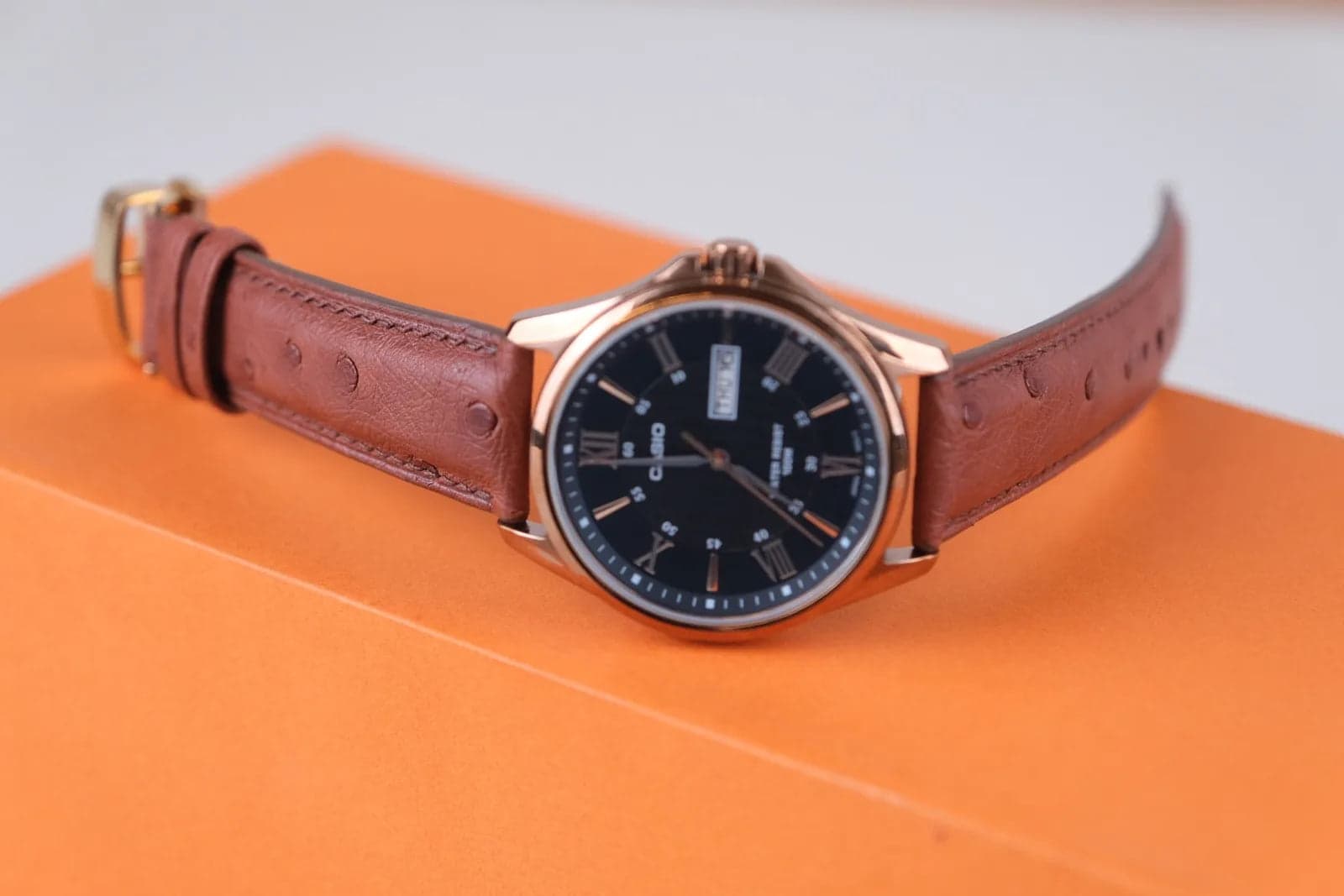 Brown Ostrich Leather Watch Strap