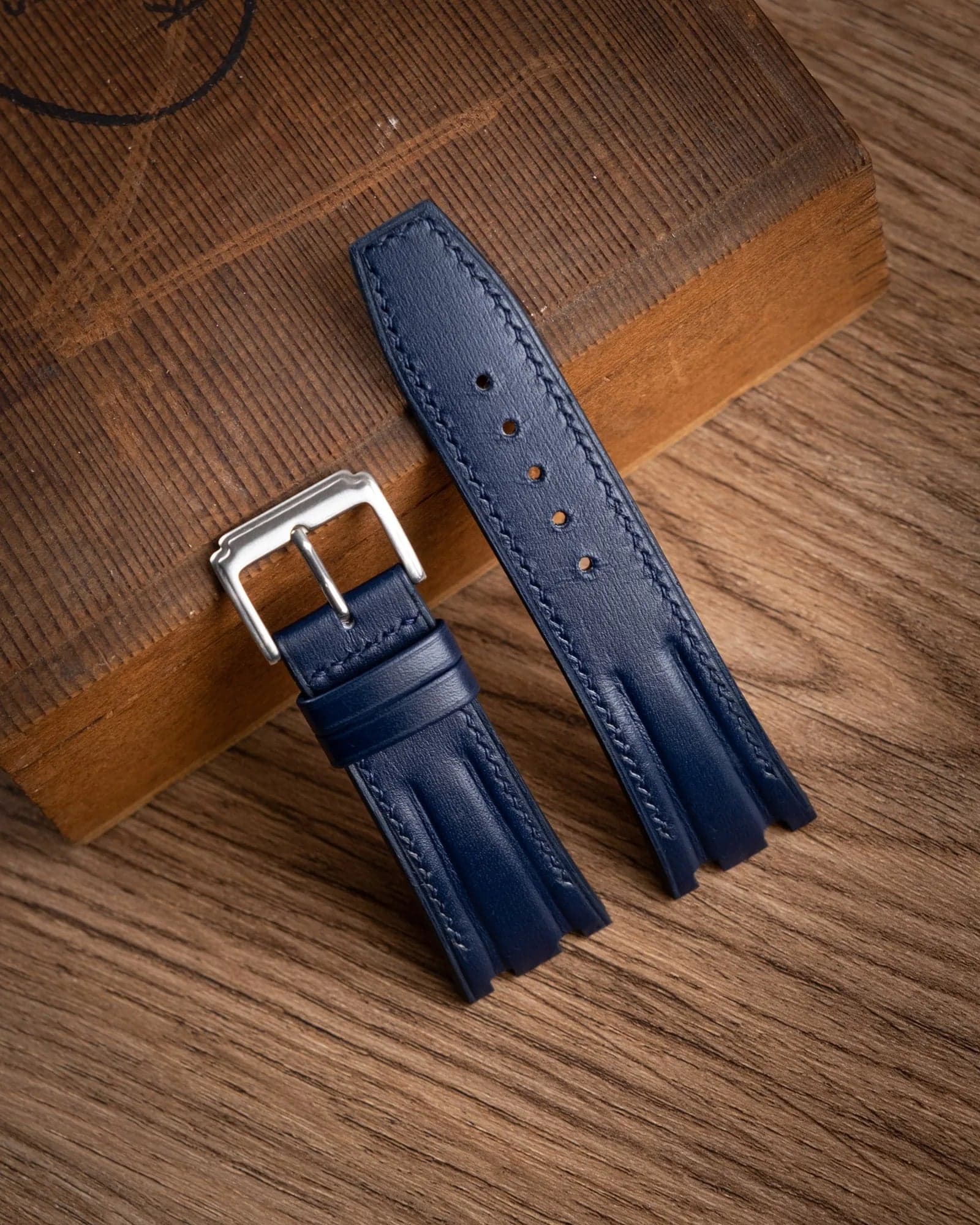Navy Blue Epsom Calf Leather Watch Strap