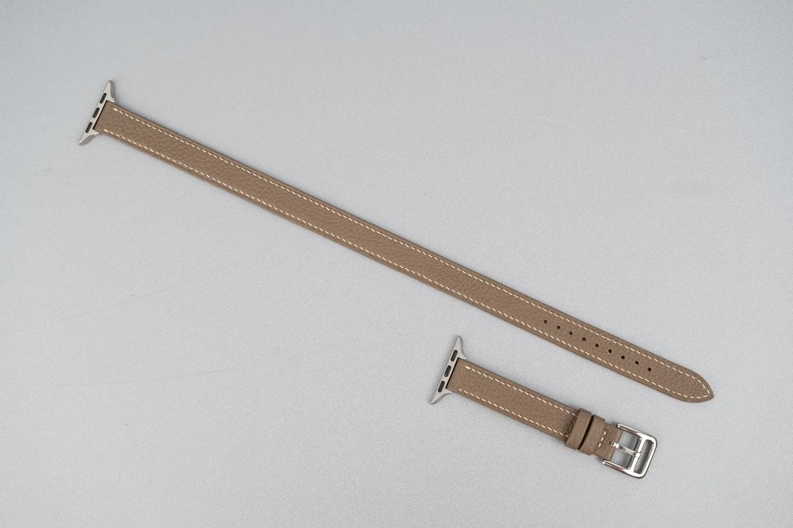 Double Tour Beige Togo Leather Watch Strap