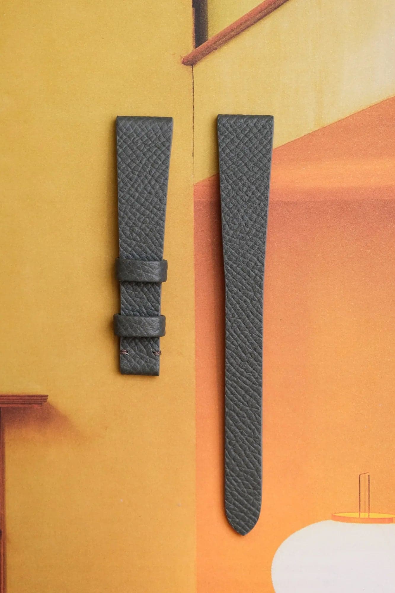 Grey Epsom Calf Leather Watch Strap
