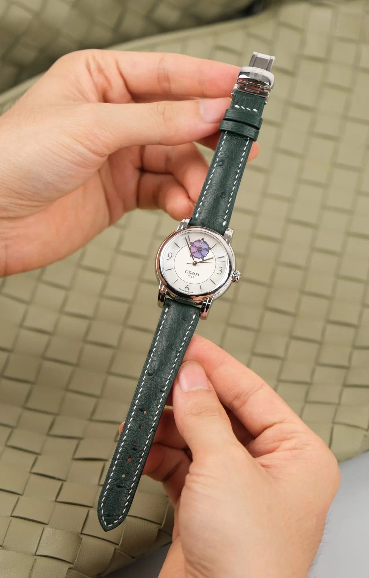 Green Ostrich Leather Watch Strap