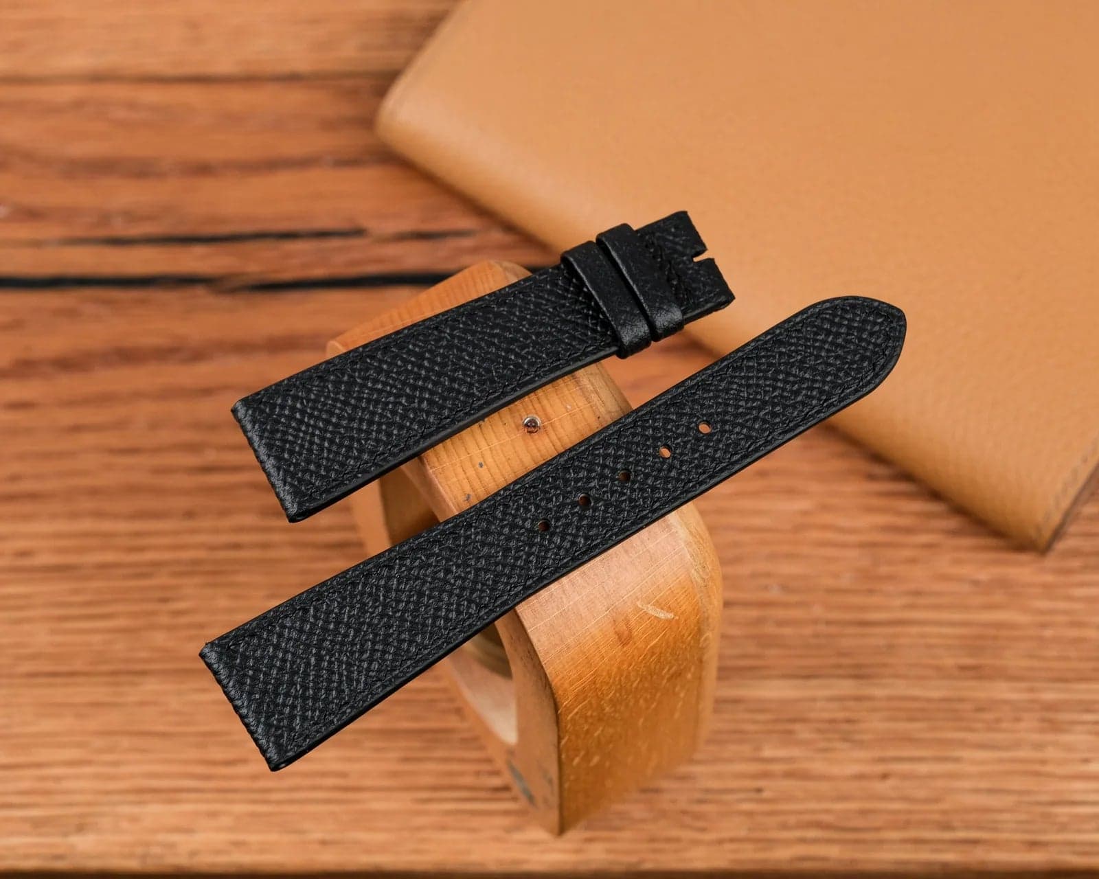Black Epsom Calf Leather Watch Strap