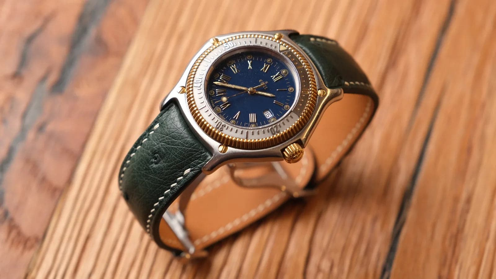 Green Ostrich Leather Watch Strap