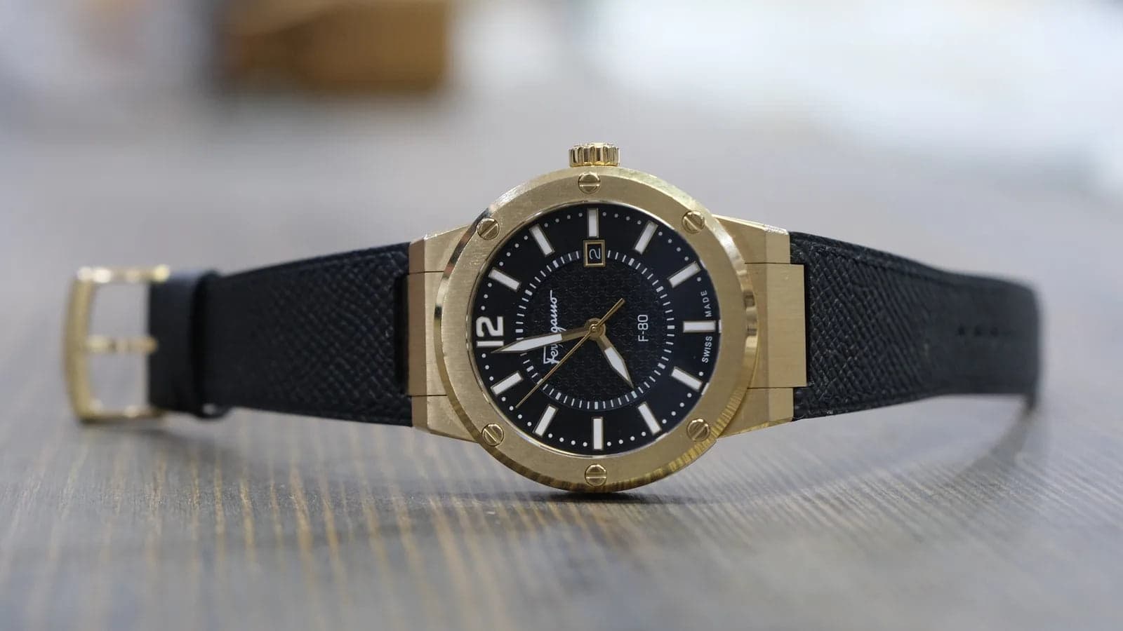 Black Epsom Calf Leather Watch Strap
