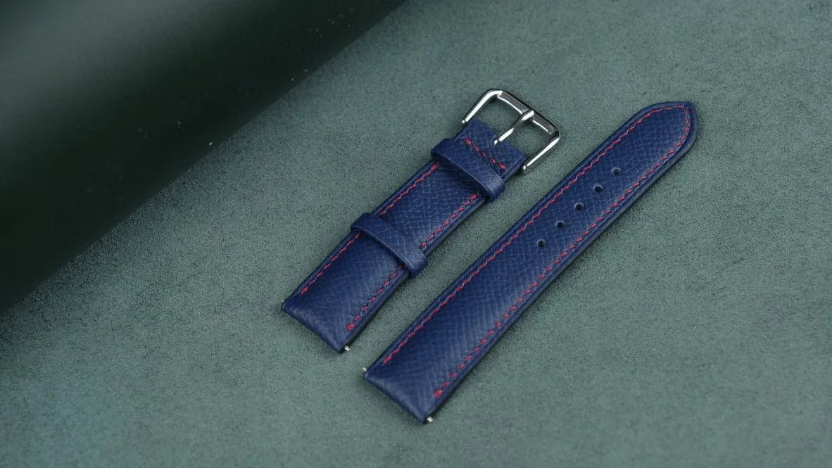 Blue Epsom Calf Leather Watch Strap