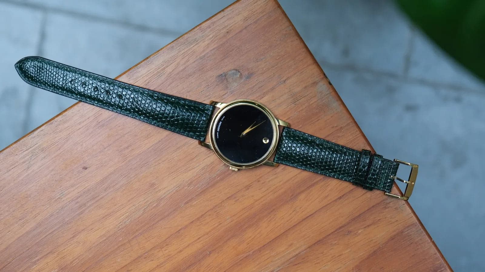 Green Lizard Leather Watch Strap
