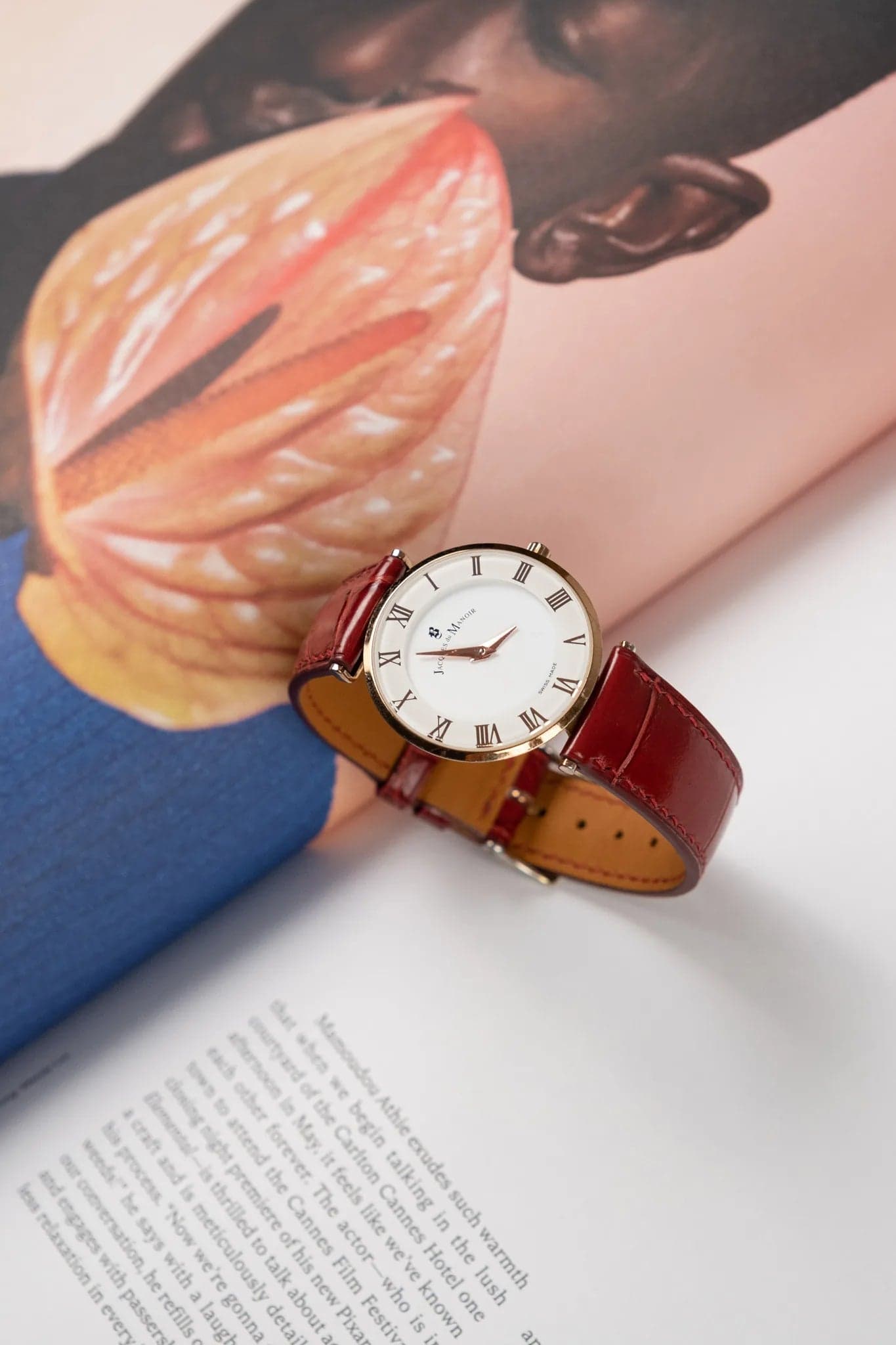 Red Alligator Leather Watch Strap