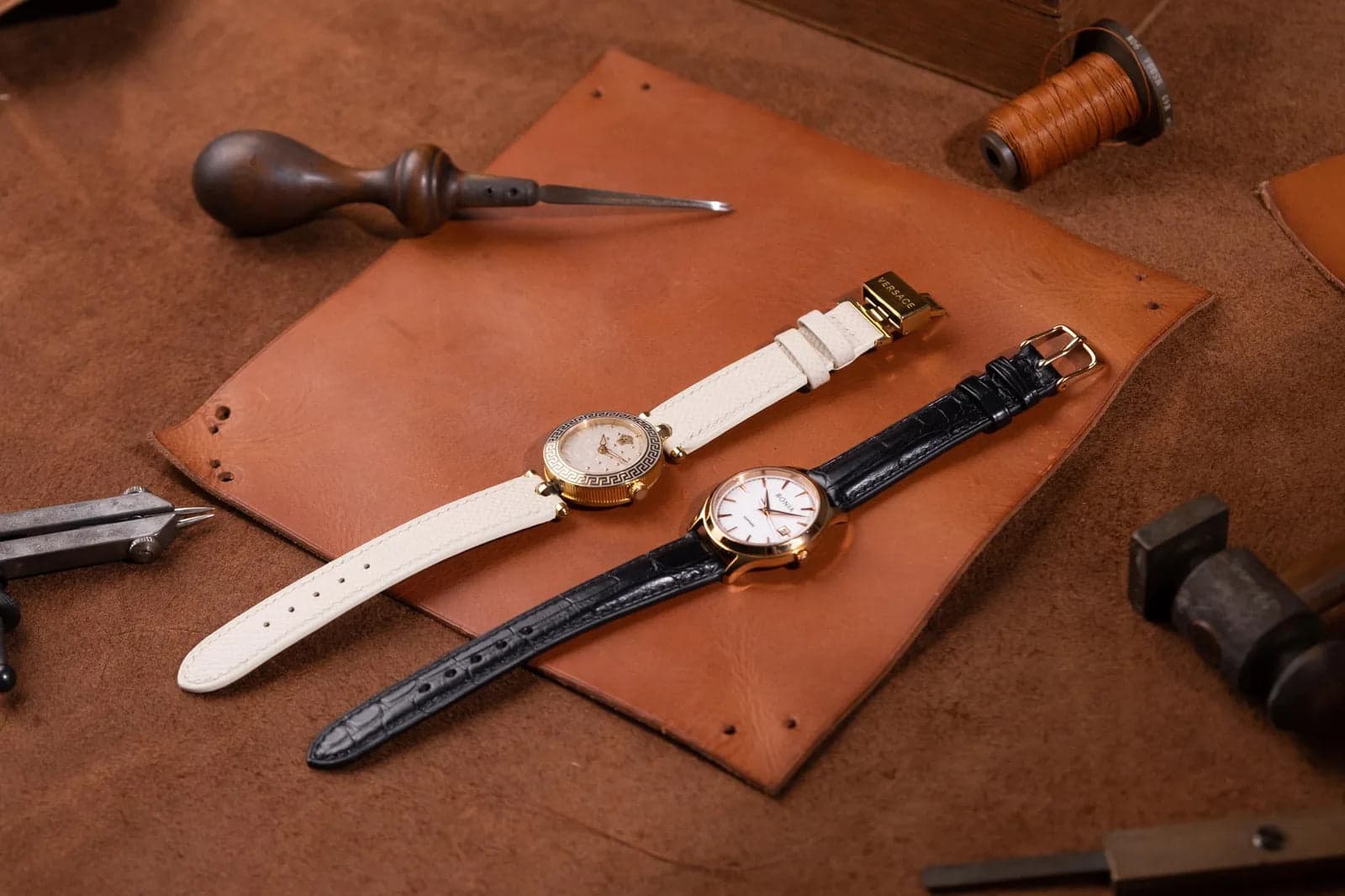 Black Alligator Leather Watch Strap