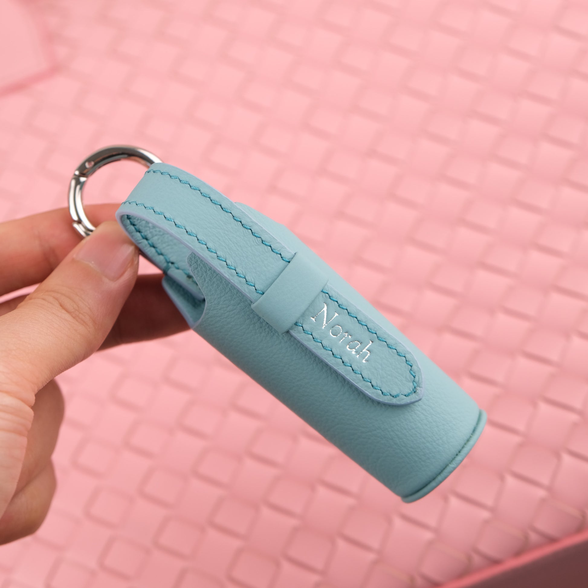 Handmade Leather Lipstick Case Bag Charm, Personalised
