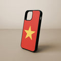 Vietnam Flag Leather Phone Case - Red Cowhide, iPhone 13 mini