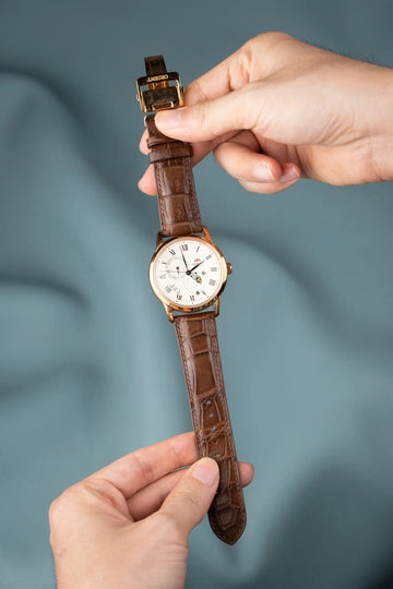 Dark Brown Crocodile Leather Watch Strap