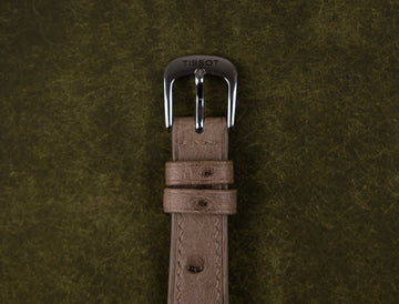 Grey Ostrich Leather Watch Strap