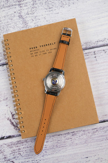 Black Crocodile Leather Watch Strap – Matte