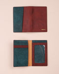 Pueblo Leather Vertical Card Wallet with ID Window, Bordeaux
