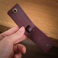 Bordeaux Leather Key Fob & Bag Charm, Brass Ring, Custom Initial