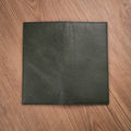 Olive Green Leather Long Wallet — 7 Card Slots & ID Window