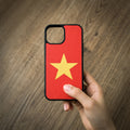 Vietnam Flag Leather Phone Case - Red Cowhide, iPhone 13 mini