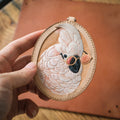Cockatoo in Sunglasses Hand-Carved Leather Bag Charm