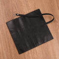 Handmade Black Leather Pen Roll — 5 Slots with Leather Tie