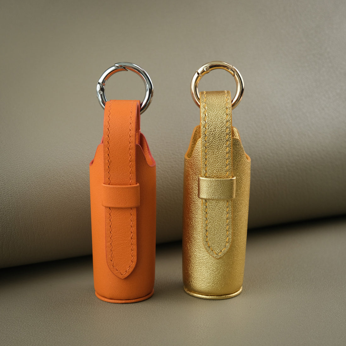 Handmade Leather Lipstick Case Bag Charm, Personalised