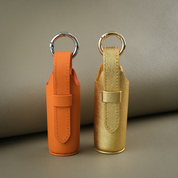 Handmade Leather Lipstick Case Bag Charm, Personalised