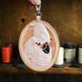 Cockatoo in Sunglasses Hand-Carved Leather Bag Charm