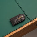 Quilted Leather Money Clip with Personalized Name Plate