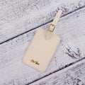 Leather Luggage Tag with Gold Name Script