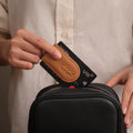 Magnetic Leather Money Clip with Metal Name Script