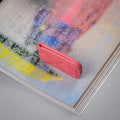 Quilted Leather Money Clip - Coral Pink Epsom Calfskin