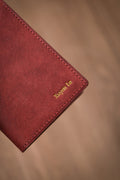 Pueblo Leather Vertical Card Wallet with ID Window, Bordeaux
