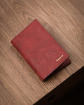 Pueblo Leather Vertical Card Wallet with ID Window, Bordeaux