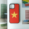Vietnam Flag Leather Phone Case - Red Cowhide, iPhone 13 mini