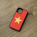 Vietnam Flag Leather Phone Case - Red Cowhide, iPhone 13 mini