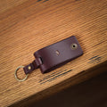 Bordeaux Leather Key Fob & Bag Charm, Brass Ring, Custom Initial