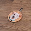 Hand-Carved Pet Portrait Leather Bag Charm from Your Photo