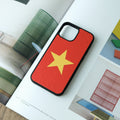Vietnam Flag Leather Phone Case - Red Cowhide, iPhone 13 mini
