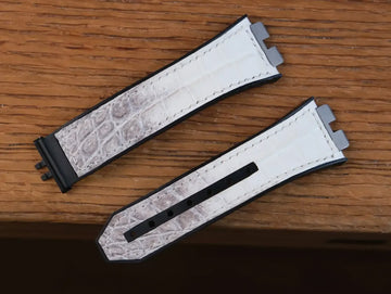 White Ivory Alligator Leather Watch Strap