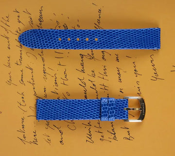 Blue Lizard Leather Watch Strap