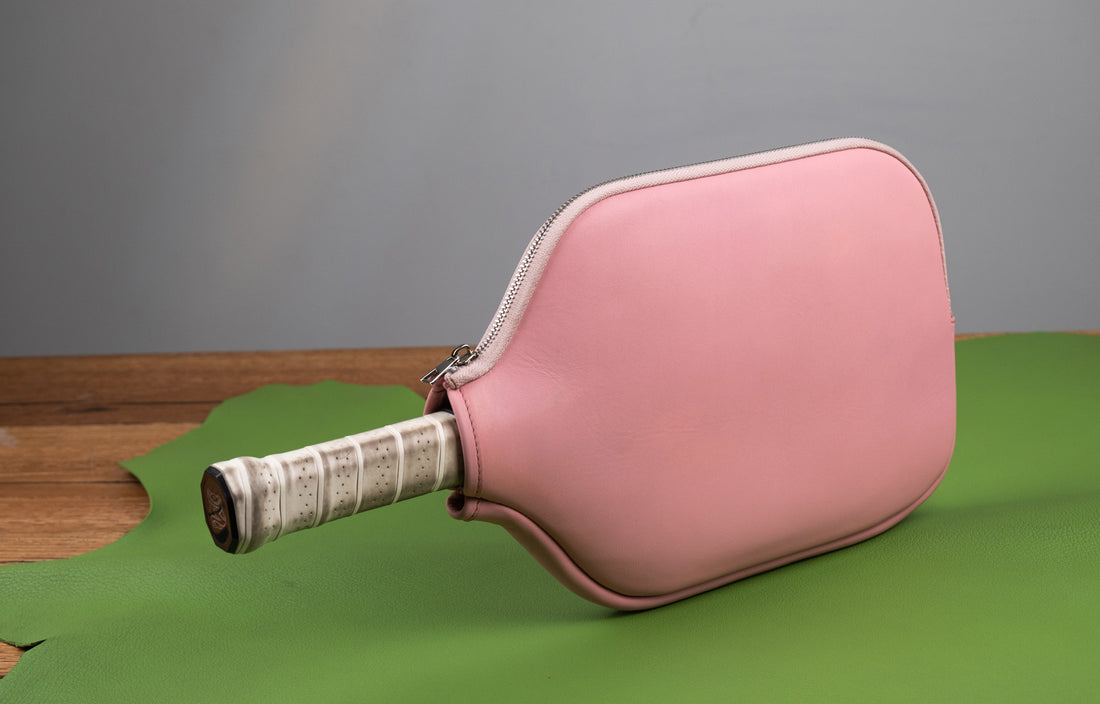 Premium Full-Cover Pickleball Paddle Cover – Genuine Nappa Leather | Custom Name & Logo | Waterproof Protection by KitART