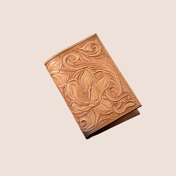 Hand-Tooled Floral Leather Wallet