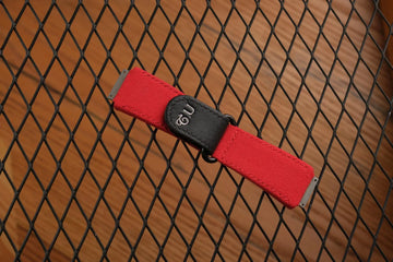 Red & Black Canvas Swift Calf Watch Strap